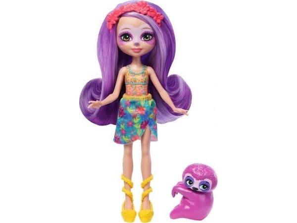 Mattel Enchantimals dukke og kjæledyr, dovendyr