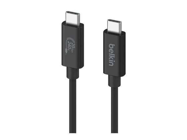 Belkin - USB-kabel - USB-C (hane) till USB-C (hane) - USB 2.0 / USB 3.0 / USB 3.2 / USB 4.0 /Thunderbolt 3 / Thunderbolt 4 - 2 m - 4K60Hz UHD-stöd,...