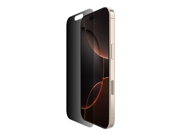 Belkin ScreenForce InvisiGlass - Skjermbeskyttelse for mobiltelefon - glass - med personvernsfilter - for Apple iPhone 16 Pro