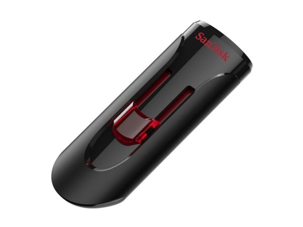 SanDisk UFM 128GB USB CRUZER GLIDE 3.0, 128 GB, USB A-tyyppi, 3.2 Gen 1 (3.1 Gen 1), Liuku, Musta, Punainen