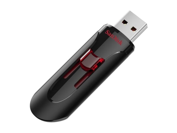 SanDisk UFM 128GB USB CRUZER GLIDE 3.0, 128 GB, USB A-tyyppi, 3.2 Gen 1 (3.1 Gen 1), Liuku, Musta, Punainen