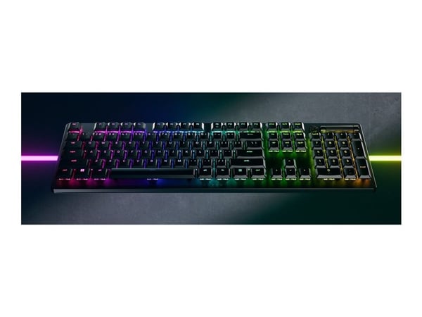Razer DeathStalker V2 Pro - Tastatur - full size - bakgrunnsbelyst - trådløs - 2.4 GHz, Bluetooth, USB-C - QWERTY - USA - tastsvitsj: Razer Clicky ...