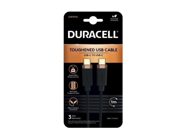 Duracell USB-C cable for USB-C 3.2 1m (Black)