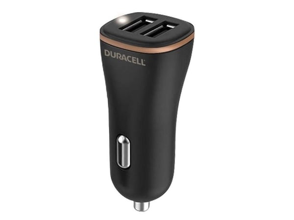 2xUSB 30W Duracell autolaturi (musta)