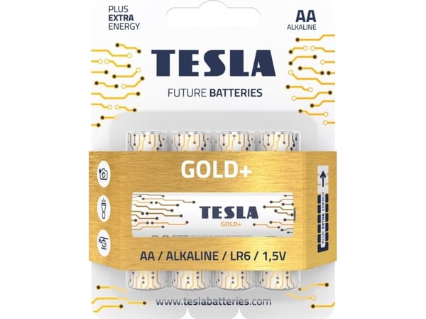 Tesla GOLD alkaliske batterier AA (LR06, stift, blister) 4 stk