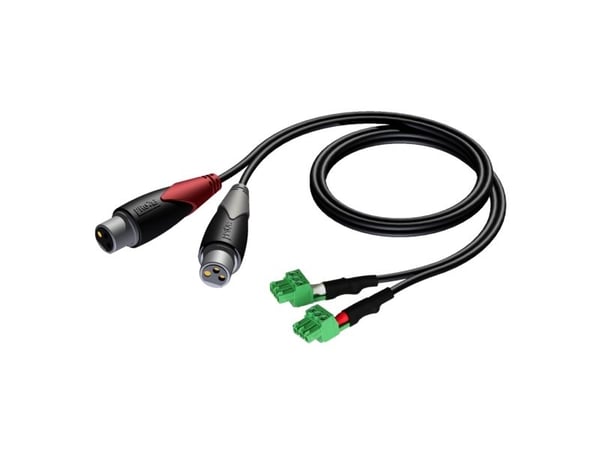 AUDAC CLA835, 2 x XLR (3-pin), Hunkjønn, 2 x Terminal, 1 m, Sort, Grønn, Grå AUDAC CLA835, 2 x XLR (3-pin), Hunkjønn, 2 x Terminal, 1 m, Sort, Grønn, Grå