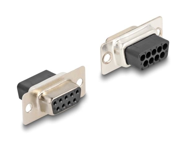 Delock Assembly Kit - Seriell adapter - DB-9 (hunn) skrubar til RJ-12 (6-pin) (hunn) - individually assignable serial interface - blå