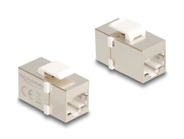 Delock - Nettverkkopler - RJ-45 (hunn) til RJ-45 (hunn) - FTP - CAT 6 - sølv, hvit