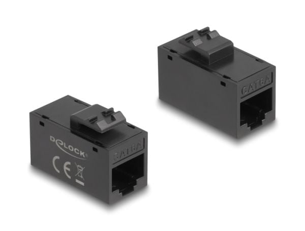Delock Keystone-moduuli RJ45 naaras RJ45 naaras Cat.6A UTP musta