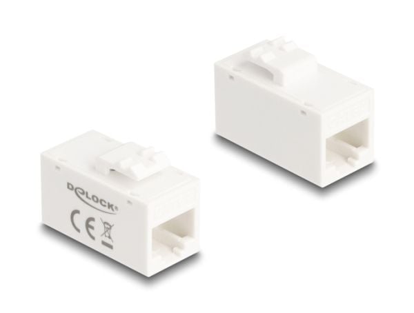 Delock Keystone-moduuli RJ45 naaras RJ45 naaras Cat.6A UTP valkoinen