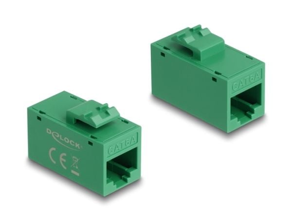 Delock - Keystone-kopler - RJ-45 (hunn) til RJ-45 (hunn) - UTP - CAT 6a - grønn