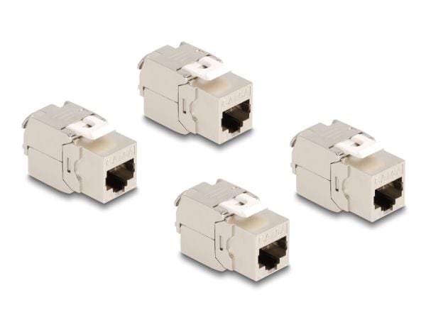 Delock Keystone-moduuli RJ45-pistorasia Cat.6A STP 4 kpl