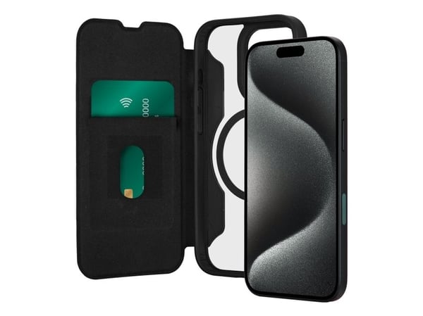 PURO Book Mag, Folio-kotelo, Apple, iPhone 16 Pro Max, 17,5 cm (6.9"), musta, Läpinäkyvä
