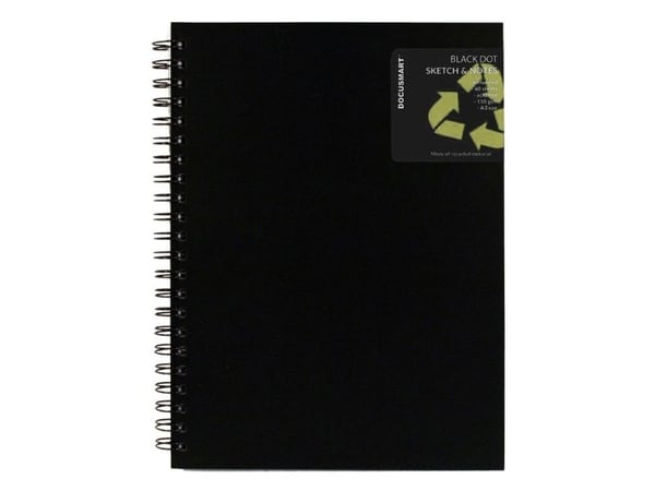 Skitseblok A5 Med PP Front Sort