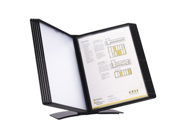 Registersystem A5 Easymount t/20 lommer sort bordmodel