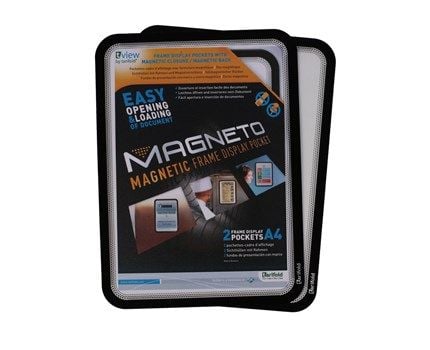Magneto Ramme med Magnetisk Bagside A4x2, Sort