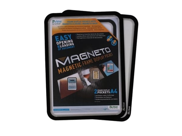 Magnetmapp med magnetisk baksida A4x2, svart