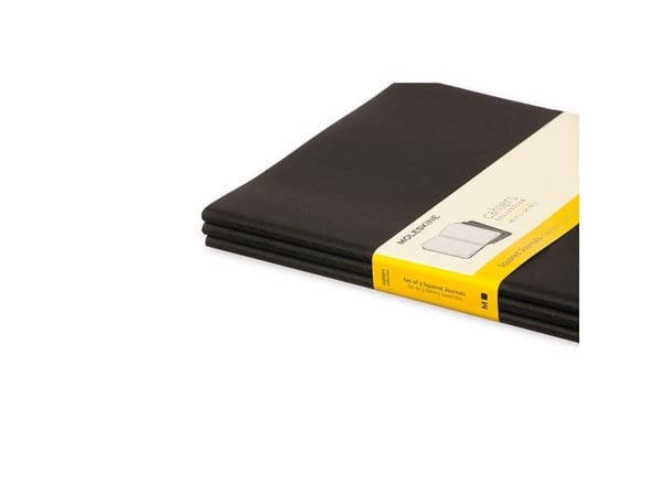 Moleskine Cahier, Monokromatisk, Sort, 120 ark, 120 g/m², Rute papir, Innbundet (hardcover)