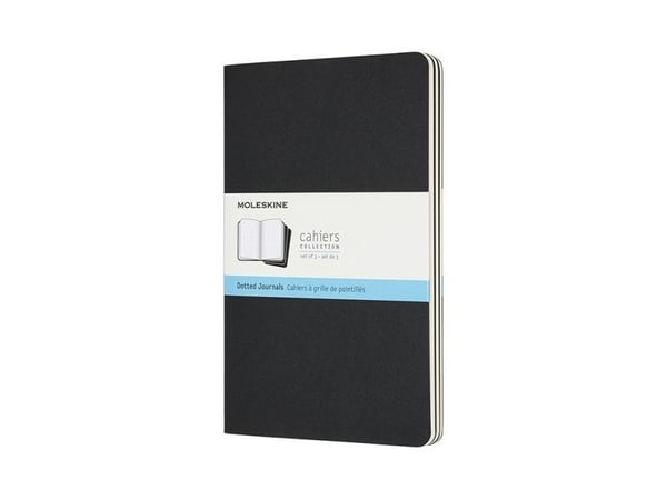 Moleskine set med 3 anteckningsböcker MOLESKINE Cahier Journals L (13x21 cm) prickig, 80 sidor, svart
