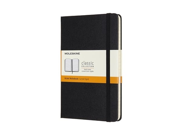 Moleskine Classic, Monokromatisk, Sort, 208 ark, 70 g/m², Linjerte ark, Innbundet (hardcover)