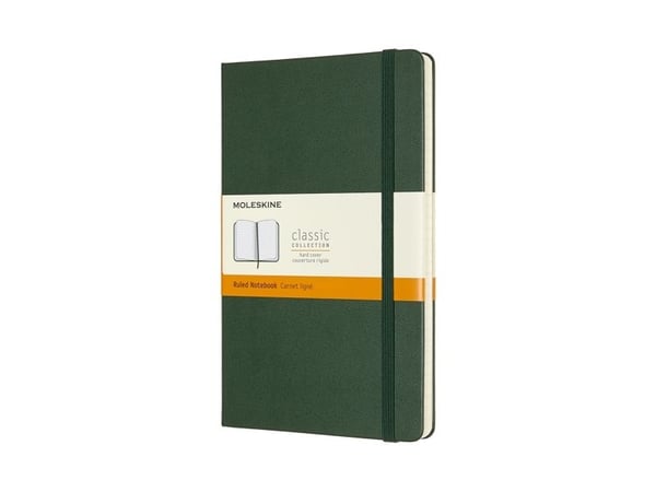 Moleskine Classic, Monokromatisk, Grønn, 240 ark, 70 g/m², Linjerte ark, Innbundet (hardcover)