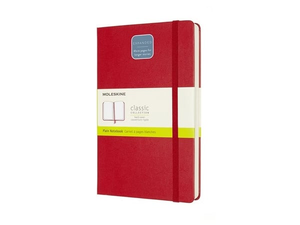 Moleskine Notes MOLESKINE Classic L (13x21 cm) slät, hårt omslag scarlet red 400 sidor röd