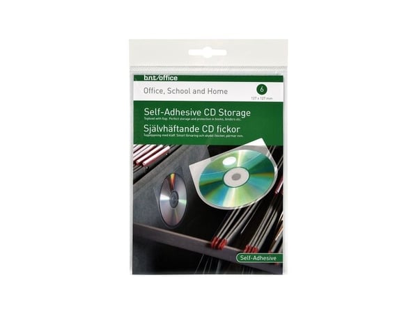 CD lomme, Bantex transparent, 127x127mm pakke a 6 stk