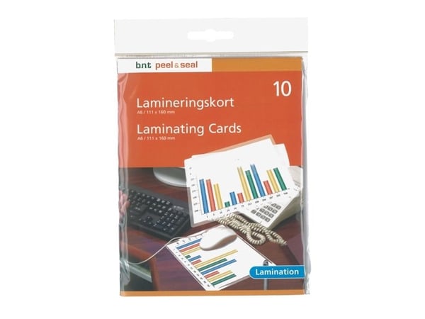 Selvklæbende lamineringslommer, BNT Selvklæbende, 111x160mm transparent pakke a 10 stk