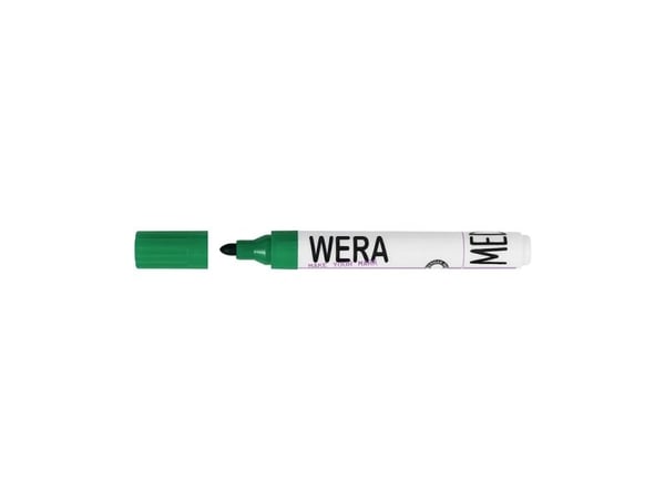 Marker, BNT Wera, 2MM, Rund spids, grøn permanent - (12 stk.)