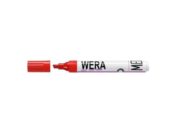 Marker, BNT Wera, 1-6MM, Skrå spids, rød permanent - (12 stk.)