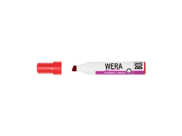 Marker, BNT Wera, 2-10MM, Skrå spids rød, permanent - (10 stk.)