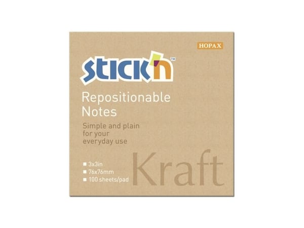 Notesblok 76x76 100 Blad Kraftpapir Brun - (12 stk.)
