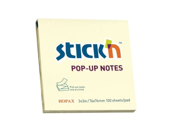 Z-Notesblok 76x76 100 Blad Gul - (12 stk.)