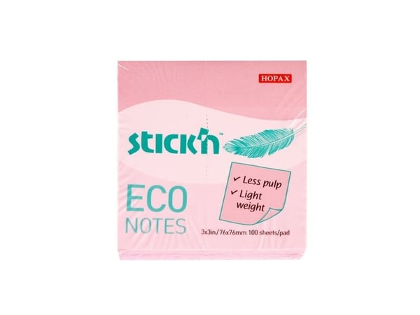 Notesblok ECO 76x76 100 Blad Lyserød - (12 stk.)
