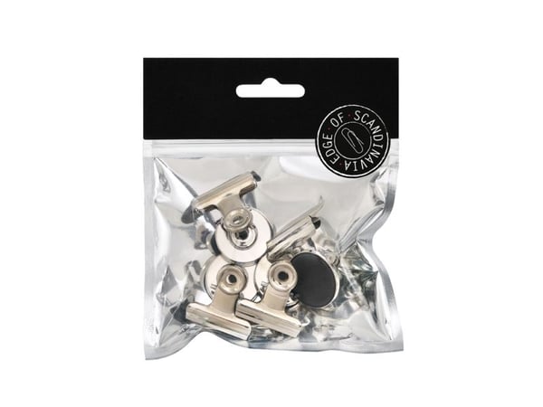 Edge of Scandinavia Bulldogklemme Med Magnet 31mm 4st Sølv. - (6 stk.)