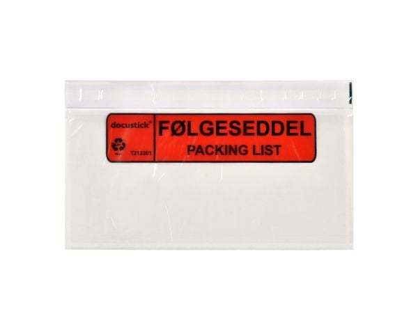 Följesedelsficka C65/DL med tryck 1000 st