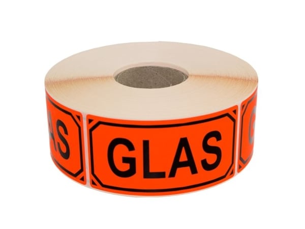 Bnt Office varningsetiketter Glas