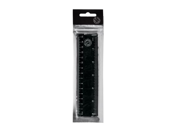 Edge of Scandinavia Lineal 15cm Blød Sort - (6 stk.)