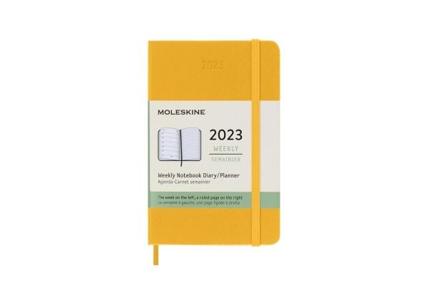 Moleskine Classic Hard 12M Week Note Pocket Orange Gul 2023