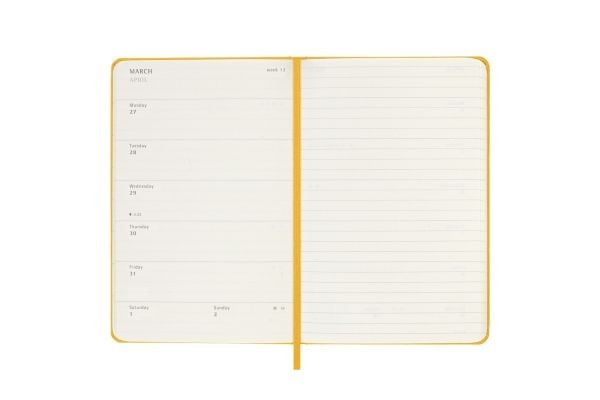 Moleskine Classic Hard 12M Week Note Pocket Orange Gul 2023