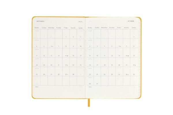 Moleskine Classic Hard 12M Week Note Pocket Orange Gul 2023