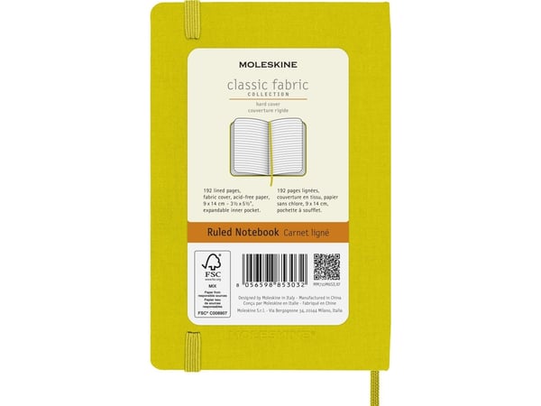 Moleskine notatbok 9x24 cm 192K linjer TW gul