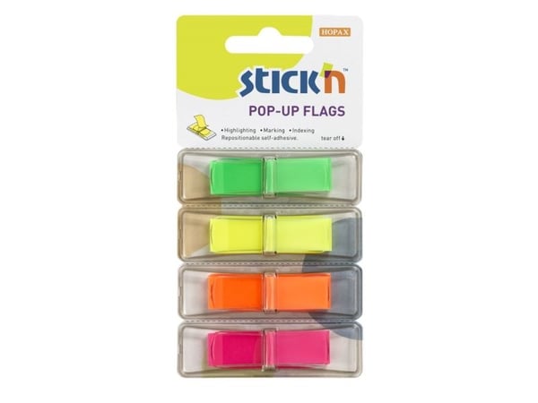 PopUp Flikar 4x40st 45x12mm Neon