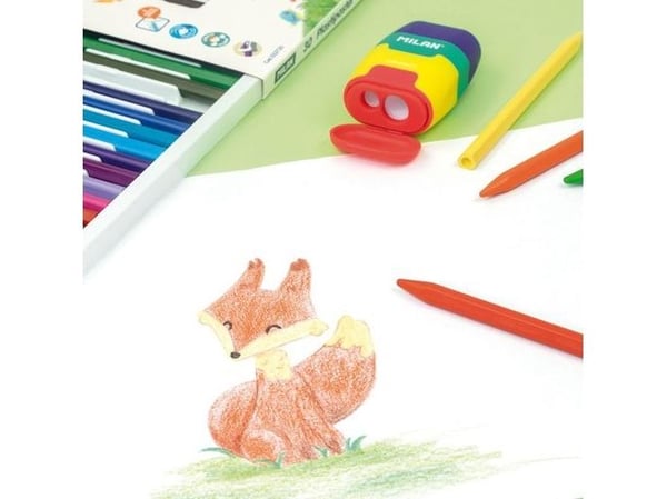 MILAN Trekantede Plastipastel Kridt 12 Farver