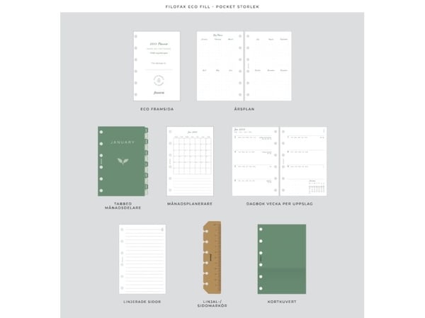 Filofax Eco Essential Pocket Systemkalender Ibenholt