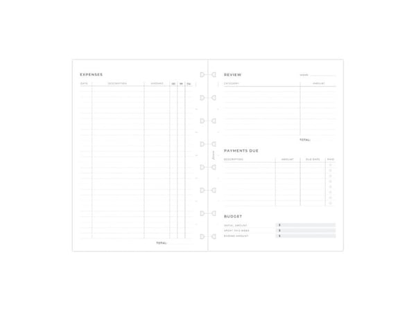 Budget Planner anteckningsblock refill A5