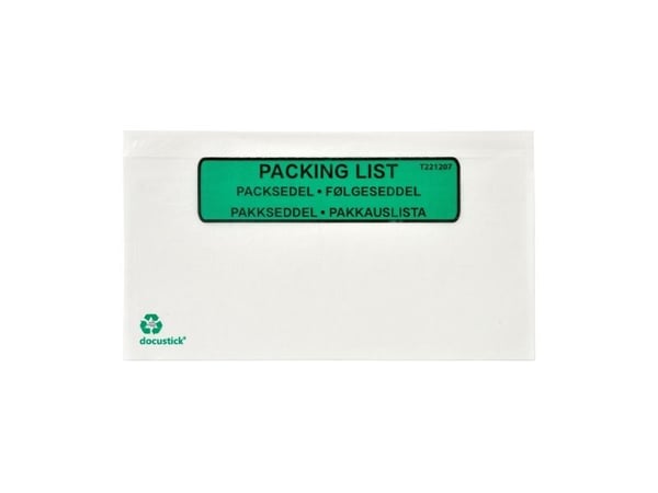 Følgeseddellomme Papir C65 med Tryk 1000 Pakke