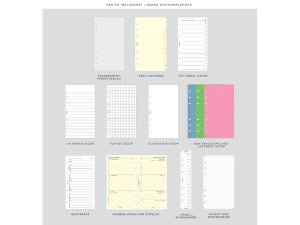 Filofax-järjestelmän kalenterit Domino Soft Personal Seagrass Domino Soft Personal Seagrass