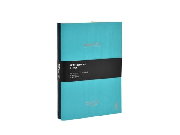KOZO anteckningsbok A5 3-pack navy/steel blue/black