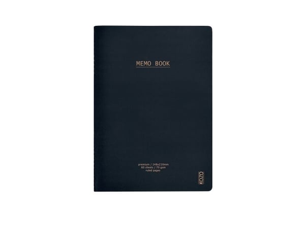 KOZO anteckningsbok A5 3-pack navy/steel blue/black